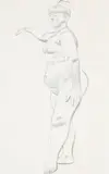 Standing female nude by William Roberts, Pencil, offered Oct 2024