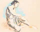 Study for panel to decorate the queen mary by Duncan Grant, Pastel, sold Oct 2024