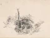 Il cancello d'ingresso (toscana) by Pietro Annigoni, Pencil and ink, sold Oct 2024