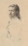 Juanita forbes by Pietro Annigoni, 1951, Pencil and ink, sold Oct 2024