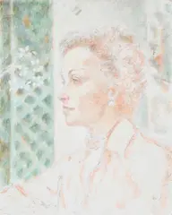 Study for mrs milliard by Oliver Messel, Oil and pencil on artist's board, offered Oct 2024