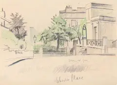 Chester place by Elwin Hawthorne, pencil, offered Oct 2024