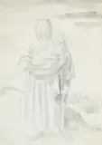 Gypsy mother and child by Augustus John, 1943, Pencil, ink and wash, sold Oct 2024