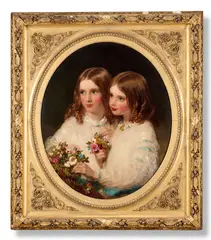 Eco and edith may oswald by James Sant, Oil on canvas, oval, sold Oct 2024