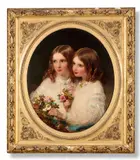 Eco and edith may oswald by James Sant, Oil on canvas, oval, sold Oct 2024