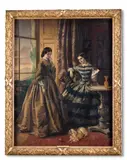 The love letter by Henry Maurice Page, Oil on canvas, sold Oct 2024
