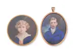 Untitled by Y Claude John Yorke, 1910, Watercolour over photographic base on ivory the first frame, sold Oct 2024