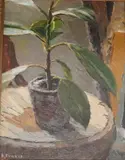 Russian impasto by V. Khryzov, 1956, oil on board, sold Jan 2025