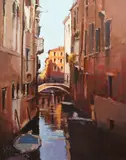 Venice by Peter Wileman, oil on board, sold Jan 2025