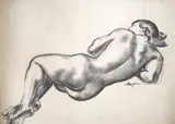 Study of a nude woman by Adrian Allinson, charcoal, sold Jan 2025