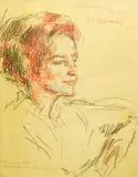 Portrait of a lady by Joseph Oppenheimer, pastel on paper, sold Jan 2025