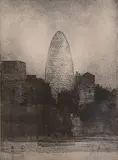 30 St. Mary Axe by Jason Hicklin, etching, sold Jan 2025