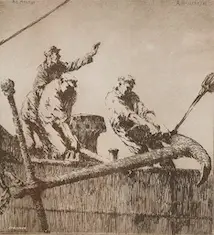 The Anchor by Arthur Briscoe, engraving, sold Jan 2025