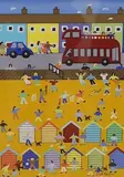 Great time on the beach by Gordon Barker, acrylic on paper, sold Dec 2024