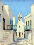 Malcesine by Hugh Boycott-Brown, oil on board, sold Dec 2024