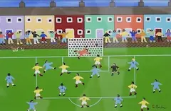 Fantastic Match by Gordon Barker, acrylic on paper, sold Dec 2024