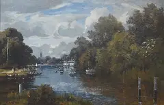 Hampton on Thames by Campbell Archibald Mellon, oil on canvas, sold Dec 2024