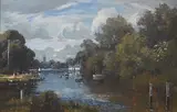 Hampton on Thames by Campbell Archibald Mellon, oil on canvas, sold Dec 2024