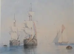 Maritime by Alfred Herbert, watercolour, offered Dec 2024
