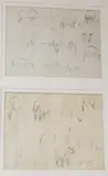 Sketches of sheep by Pierre Adolphe Valette, pencil, sold Dec 2024