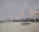 London from the Thames by Roy Perry, oil on canvas, sold Dec 2024