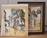 Continental street scenes by Bernard Dufour, oil, sold Dec 2024
