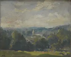 View in Rickmansworth by Alfred Robert Hayward, oil on board, sold Dec 2024
