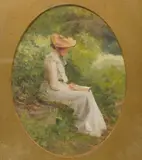 Oval by Fred Colin Tilney, oil on canvas, sold Dec 2024
