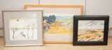 Landscape by Caroline Conran, oil on board, offered Dec 2024