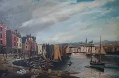 Plymouth, Barbican by J.S. Guy, oil on canvas, sold Dec 2024