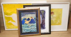 Comprising Portrait of a woman and nude by Caroline Conran, watercolour and gouaches, offered Dec 2024