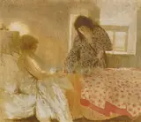 Colour lithograph by Bernard Dunstan, lithograph, sold Dec 2024