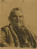 Old Soldier by Anders Zorn, etching, offered Dec 2024