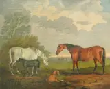 Stallion by Captain S. Johnson, 1822, Oil on canvas relined, offered Dec 2024