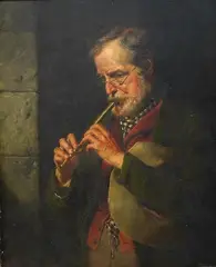 A Man who has seen better days by John Thomas Peele, 1866, oil on panel, sold Dec 2024
