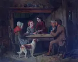 A Game of Cards by James Hardy Jnr, oil on panel, sold Dec 2024