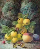 Still life of apples by Oliver Clare, oil on canvas, sold Dec 2024