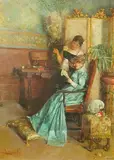 Untitled by Giuseppe Bortignoni, oil on panel, sold Dec 2024
