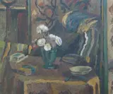 Still life by Duncan Grant, oil on card, sold Dec 2024