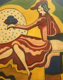 Untitled by Hugo Scheiber, Oil on board, sold Dec 2024