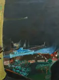 Night Ferry by Harold Mockford, oil on board, sold Dec 2024