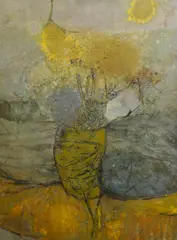 Yellow Tree by Harold Mockford, oil on board, sold Dec 2024