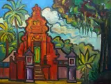 Pura Segara Desa Saba, Bali by John Van der Sterren, 2003, oil on canvas, sold Dec 2024