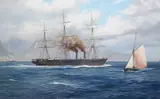 HMS Warrior - the first British ironclad by John Steven Dews, Oil on canvas looks to have been relined, sold Dec 2024
