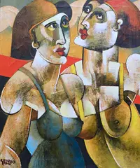 Before the Dance by Geoffrey Key, oil on canvas, offered Dec 2024