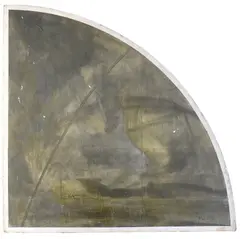 Landscape from the First Happening 1979 by Derek Jarman, oil on board, sold Dec 2024
