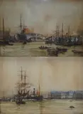 Greenwich Reach by Charles Dixon, watercolor, sold Dec 2024