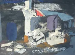 Welsh landscapeink by John Piper, ink, sold Dec 2024