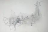 Landscape with trees by Christopher Wood, Wood, sold Dec 2024