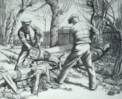 Untitled by William Washington, etching, sold Dec 2024